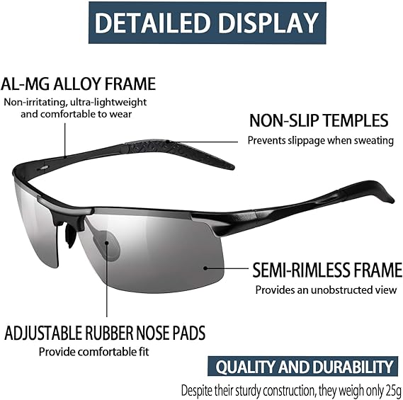 Polarized Half-Frame Sports Sunglasses – UV400 Outdoor Fishing &amp; Driving Eyewear Unisex