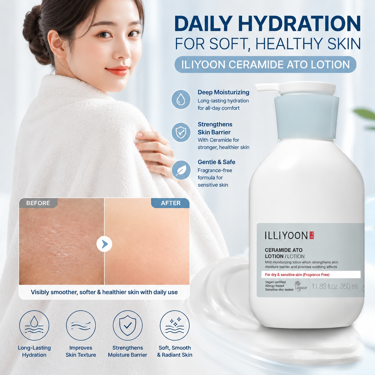 Korean Body Lotion for Long-Lasting Hydration (350 ml)