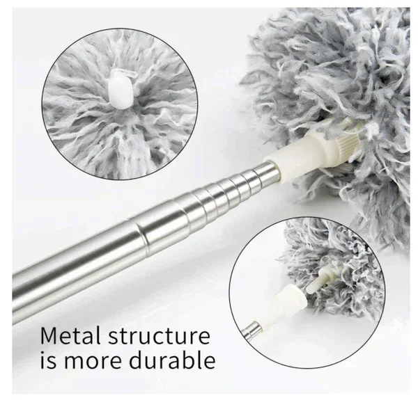 Telescopic Electrostatic Feather Duster – Extendable Dust Cleaning Tool for Ceilings & Hard-to-Reach Areas