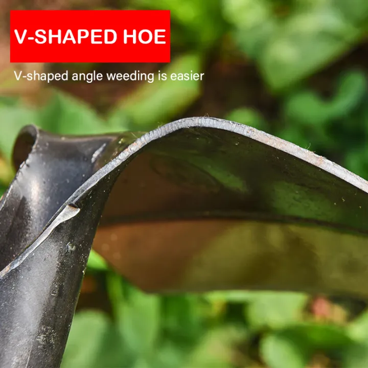 Industrial-Grade Hollow Garden Hoe – Carbon Steel Blade with Wooden Handle