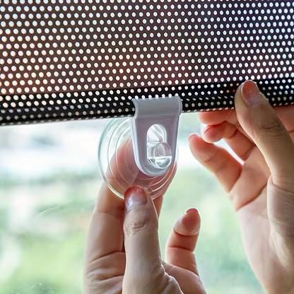 Retractable Car Window Sunshade – Nail-Free Suction Cup Blackout Roller Blind
