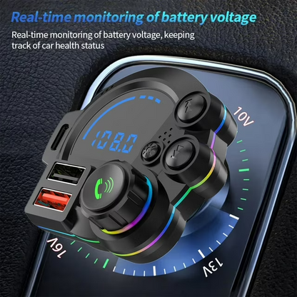 Universal Dual-Port Car FM Bluetooth Transmitter – Wireless Music, Hands-Free Calling &  Dual USB Charger