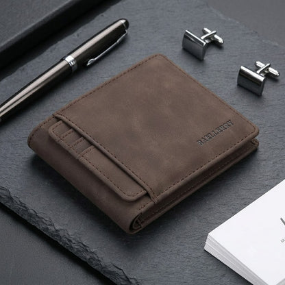 Slim Minimalist Men's Wallet – PU Leather Business Wallet with Removable Card Holder